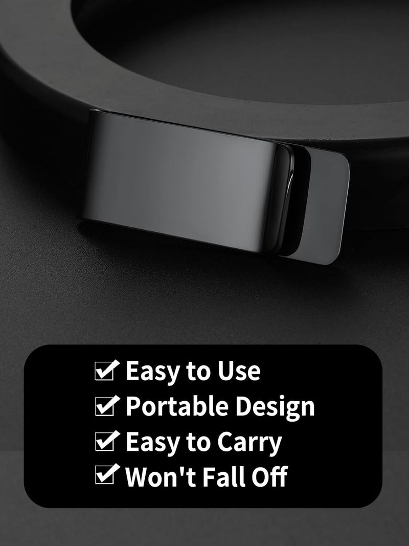 ChainsHouse Stainless Steel Money Clip Slim Wallet Credit Business Card Holder for Men, Wallet Charms Gift for Father Dad Husband - Image 5